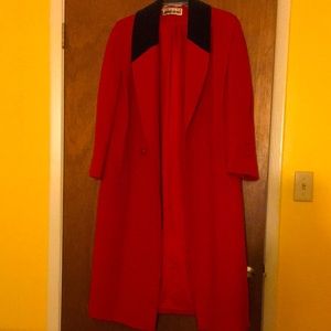 Red Pea Coat w/black collar